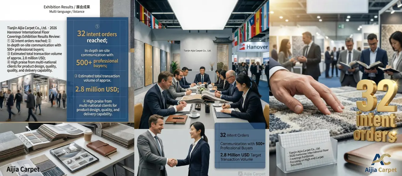 Tianjin Ai Jia Carpet made a splash at the 2026 Hanover International Floor Coverings Fair Tianjin Ai Jia Carpet made a splash at the 2026 Hanover International Floor Coverings Fair