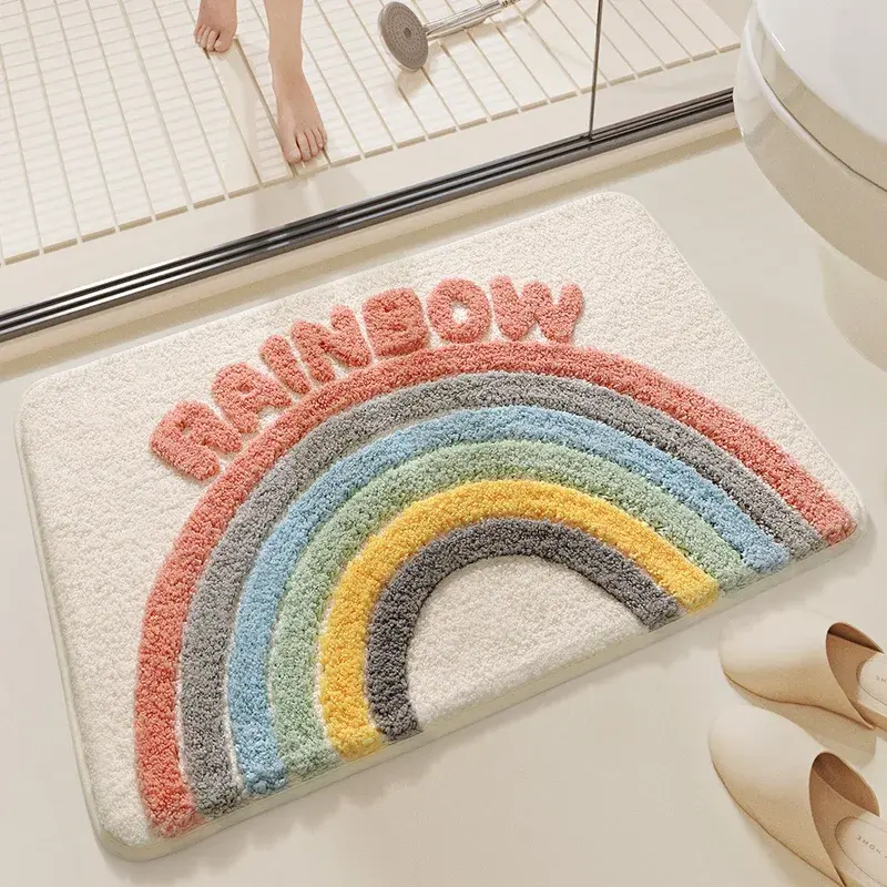 Flocking Bathroom Rugs Flocking Bathroom Rugs