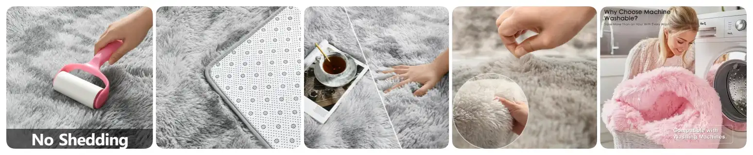 Bedroom Shaggy Rugs Material  Details 