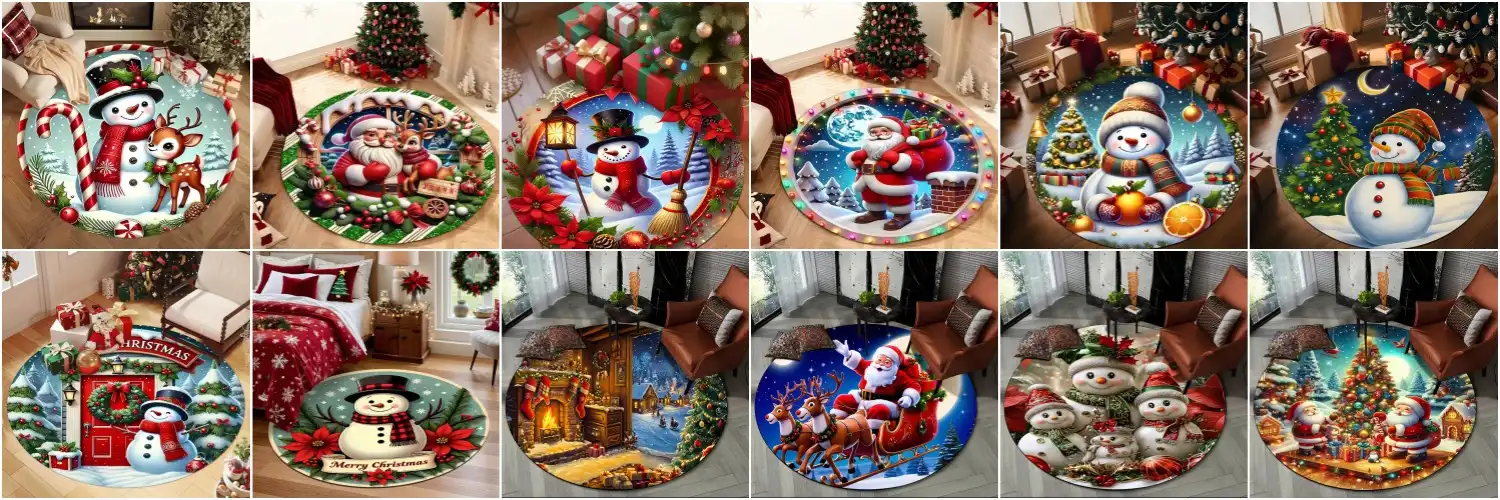 Round Christmas Area Rug Styles