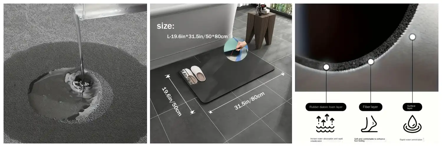 Non Slip Absorbent Bath Mat Material  Details